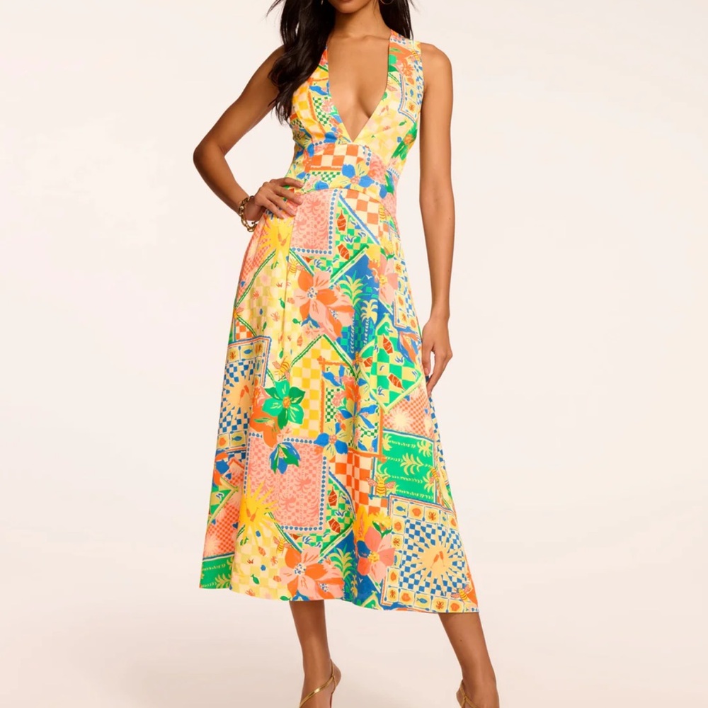 Vibrant Floral Halter Maxi Dress